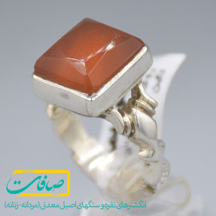 انگشتر عقیق یمنی تراشدار مردانه «کد 3603»