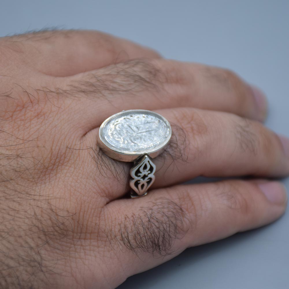 انگشتر درّ نجف خطی "علی , فاطمه (علیهما السلام)" مردانه «کد 4383» - Image 4