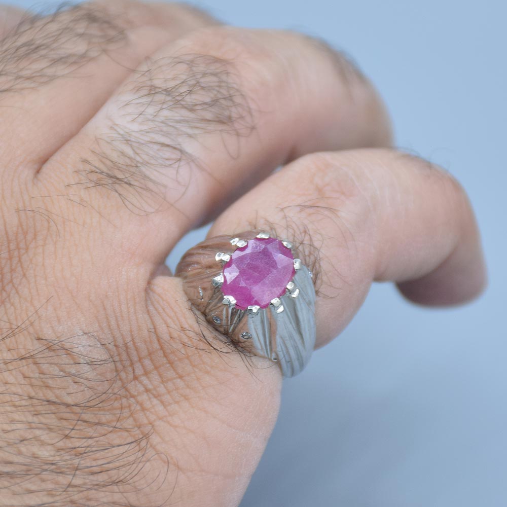 انگشتر یاقوت قرمز مردانه «کد 5879» - Image 4