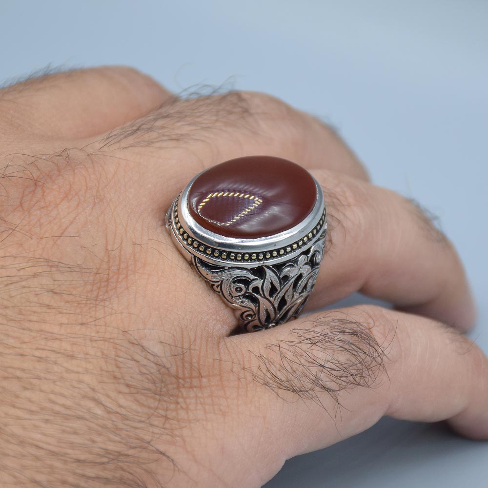 انگشتر عقیق یمنی مردانه «کد 6015» - Image 5