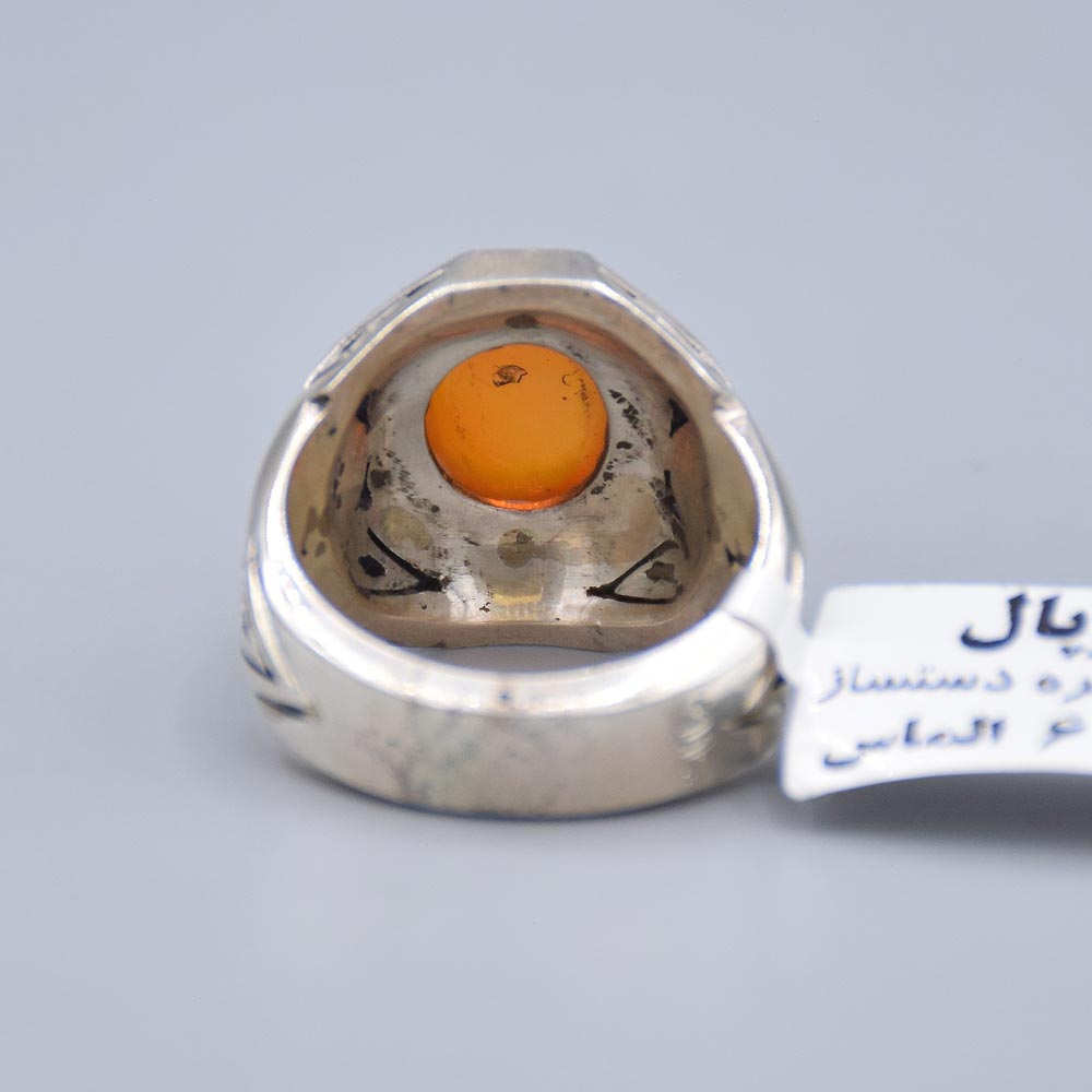 انگشتر اوپال با 6 عدد الماس مردانه «کد 6017» - Image 4