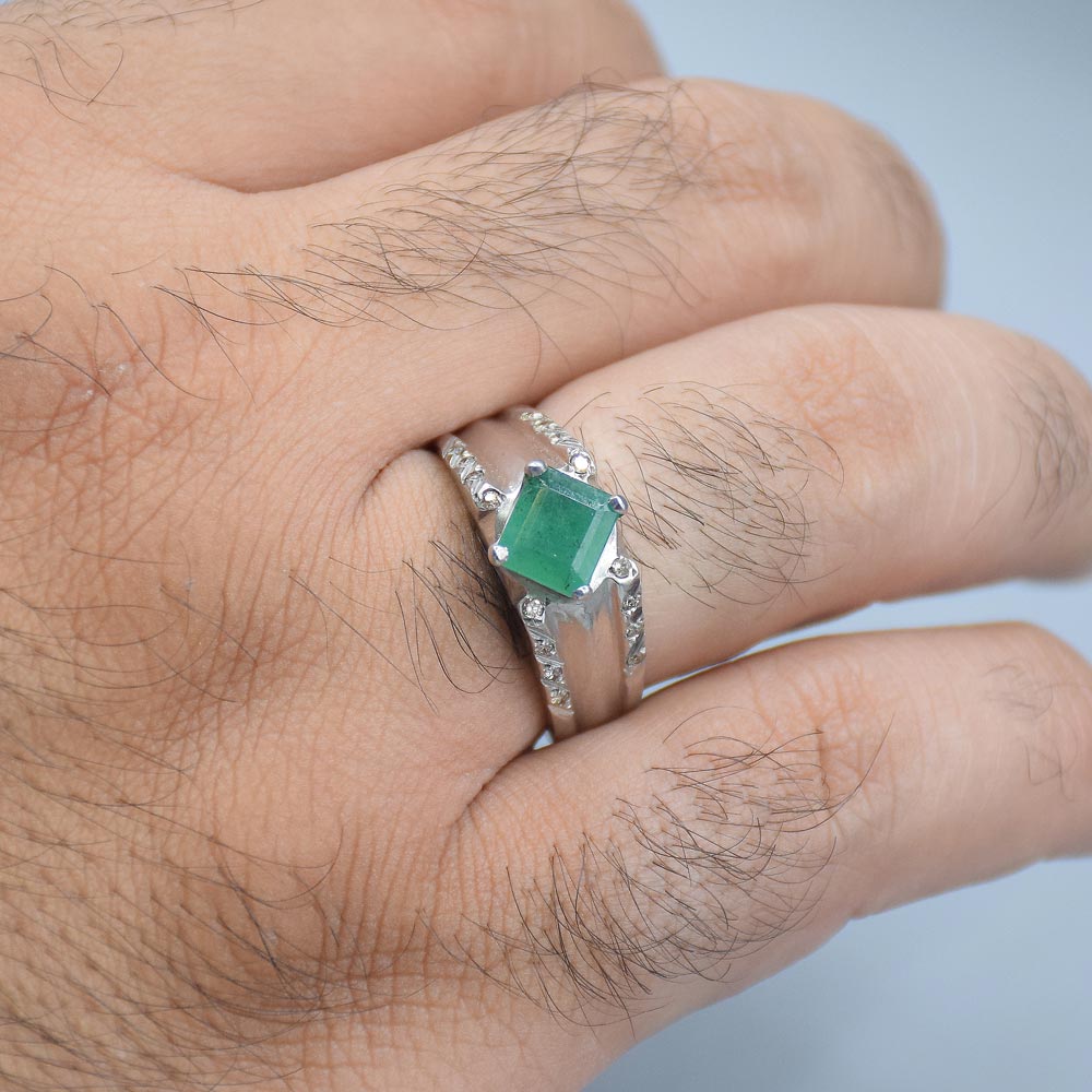 انگشتر زمرد کلمبیا مردانه «کد 6351» - Image 4