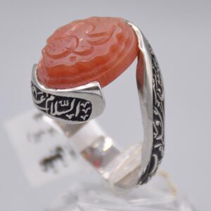 انگشتر عقیق یمنی خطی 