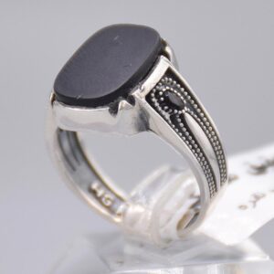 انگشتر عقیق مشکی مردانه «کد 6953»
